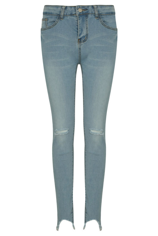 Frayed Ankle Skinny Fit Jeans