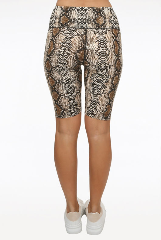 Camel Reptile Print Knee Length Trouser