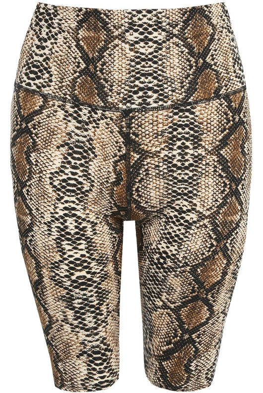 Camel Reptile Print Knee Length Trouser