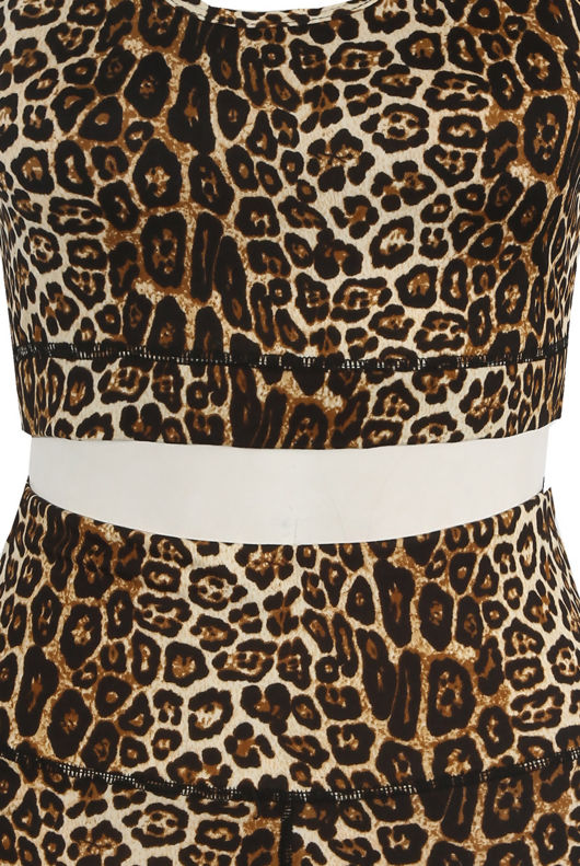 Brown Leopard Print Tops & Trouser Active Set