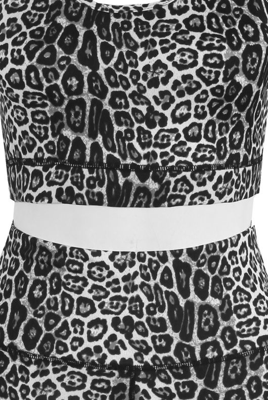 Grey Leopard Print Tops & Trouser Active Set
