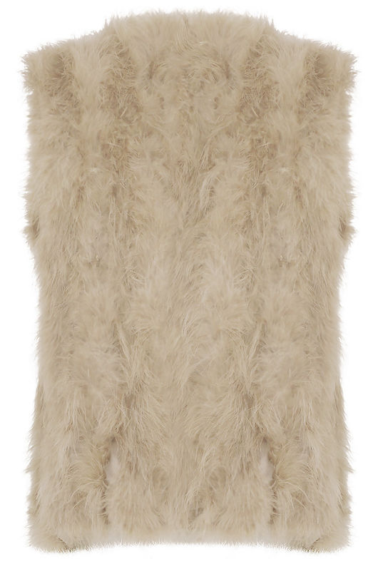 Cream Ostrich Feather Gilet
