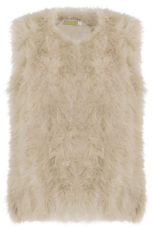 Cream Ostrich Feather Gilet