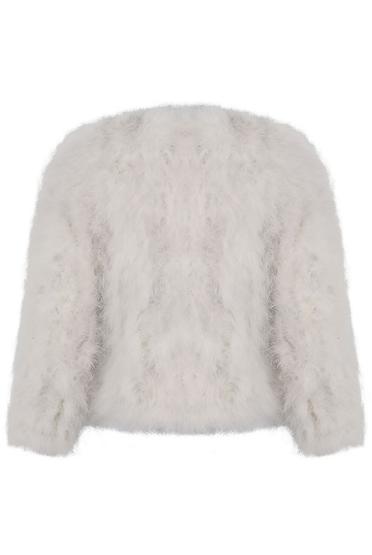 Ostrich Feather Jacket In White