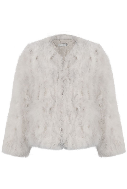 Ostrich Feather Jacket In White