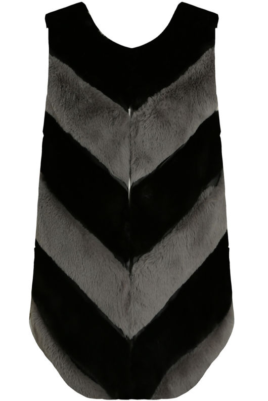 Contrast Layered Faux Fur Gilet