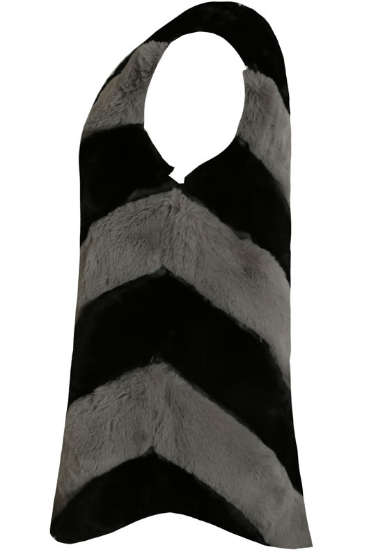 Contrast Layered Faux Fur Gilet