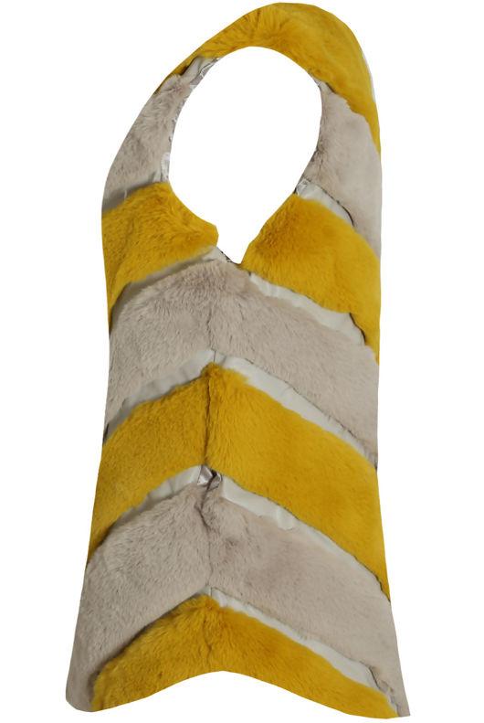 Contrast Layered Faux Fur Gilet