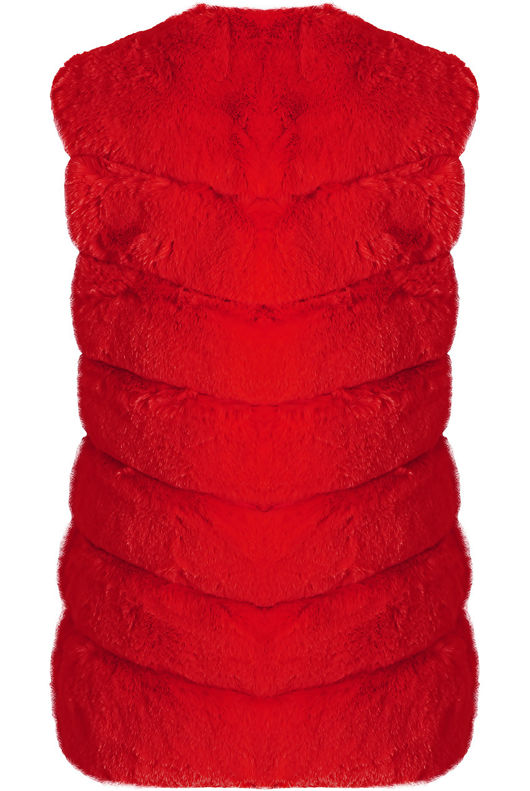 Red Layer Fur Gilet