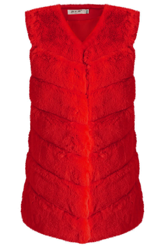 Red Layer Fur Gilet