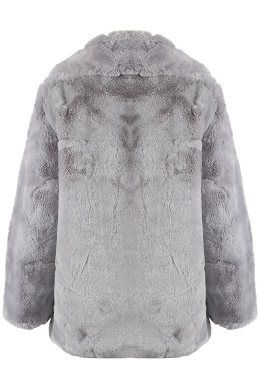 Grey Faux Fur Overcoat