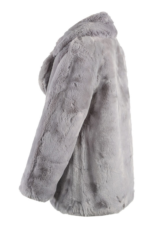 Grey Faux Fur Overcoat
