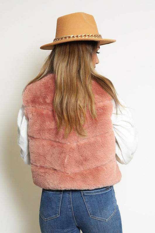 Pink Faux Fur Gilet