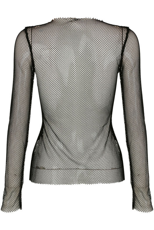 Black Fishnet Long Sleeves Top
