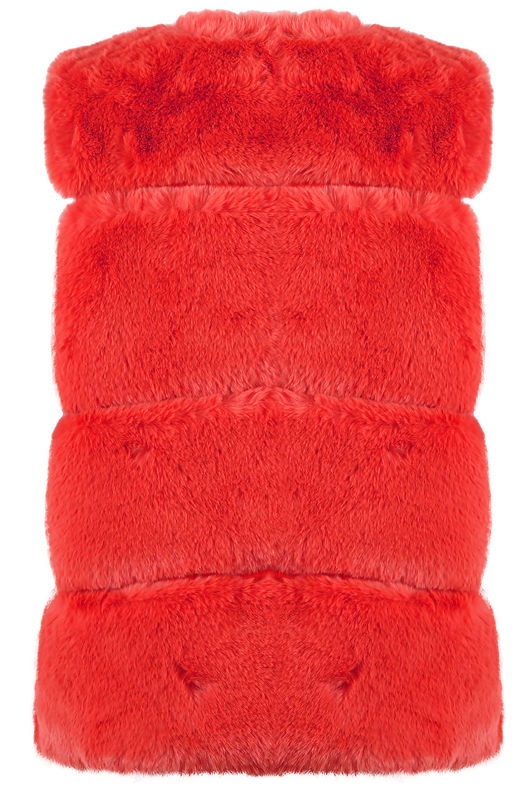 Red Luxury Faux Fur Gilet