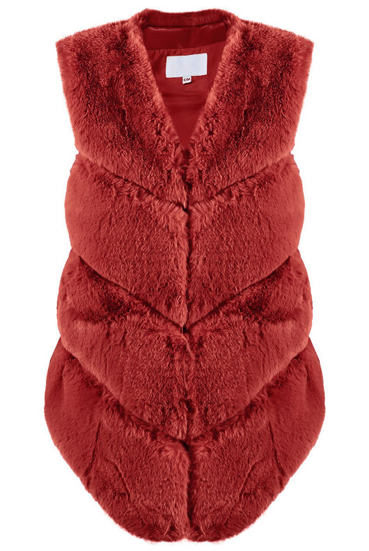 Layers Pattern Low Front Faux Fur Gilet mix pack