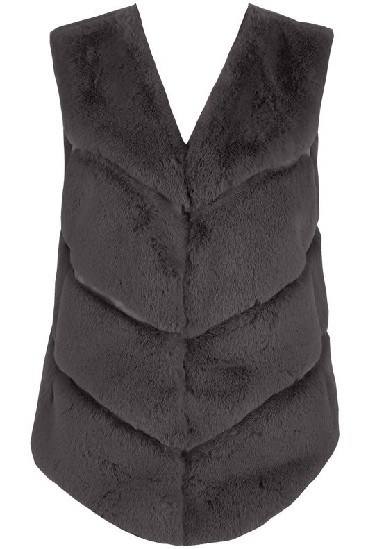 Layers Pattern Low Front Faux Fur Gilet mix pack
