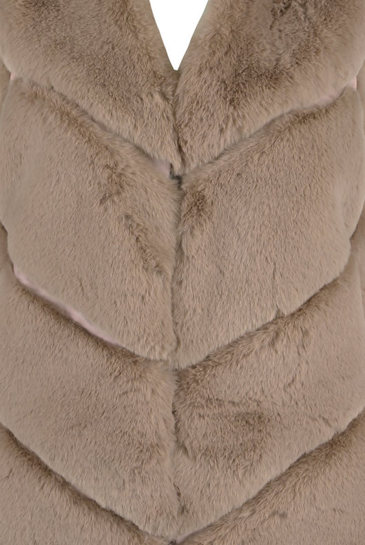Taupe Luxury Faux Fur Gilet