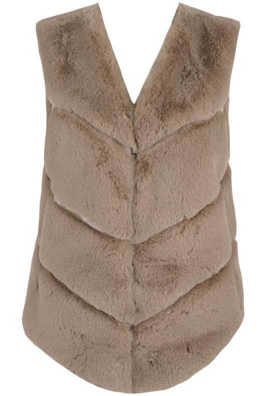 Taupe Luxury Faux Fur Gilet