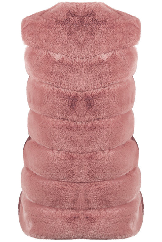 Rose Luxury Long Faux Fur Gilet