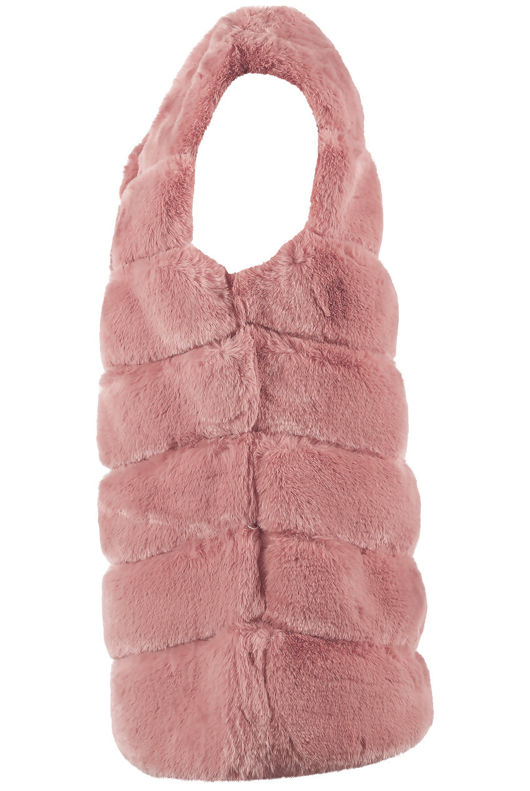 Rose Luxury Long Faux Fur Gilet