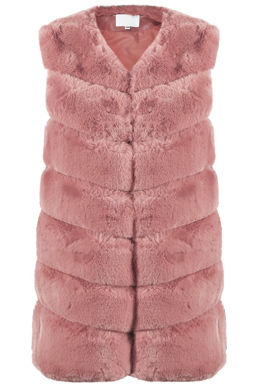 Rose Luxury Long Faux Fur Gilet