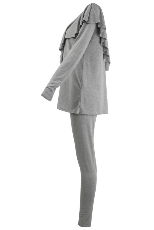 Grey Pleated Jersey Loungewear