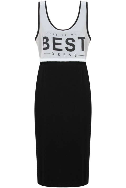  Contrast Colour Printed Midi Dress