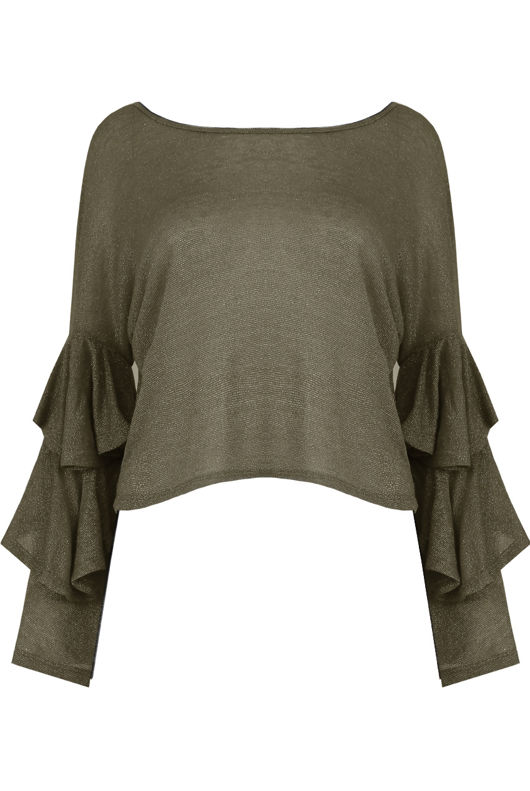 Layered Sleeve Metallic Jumpers