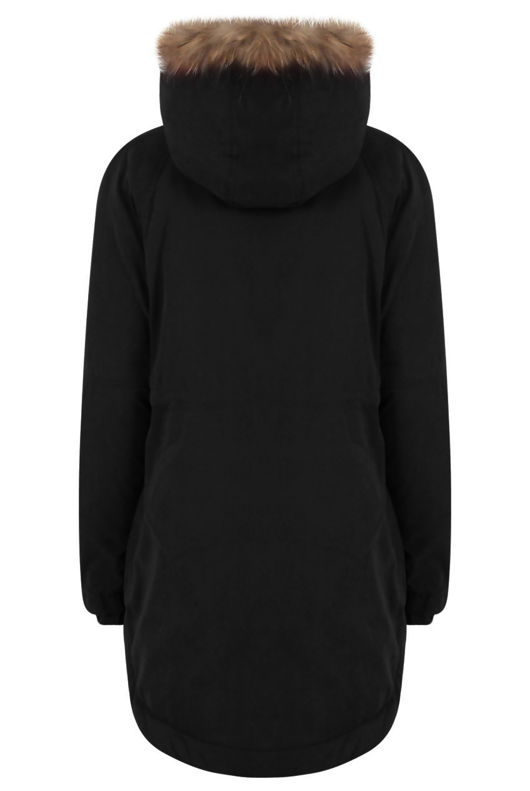 Black Cross Pockets Long Parka