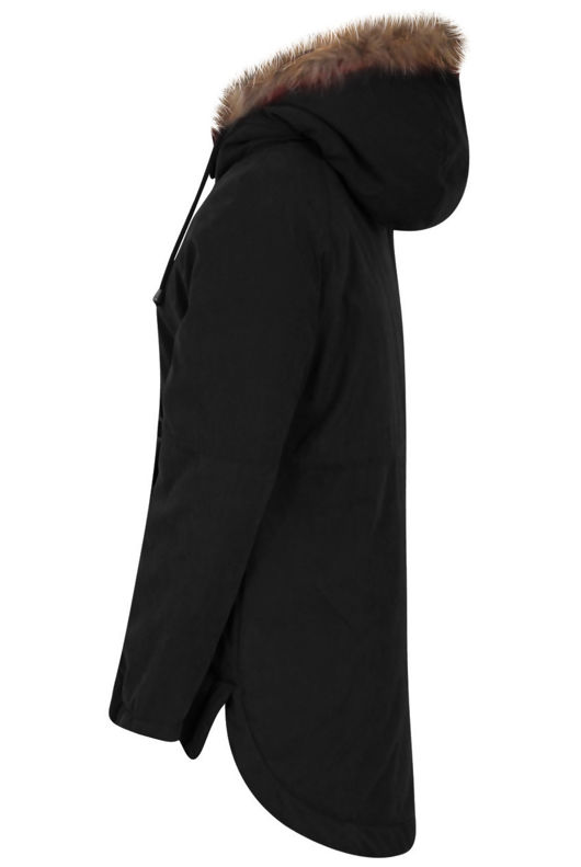 Black Cross Pockets Long Parka