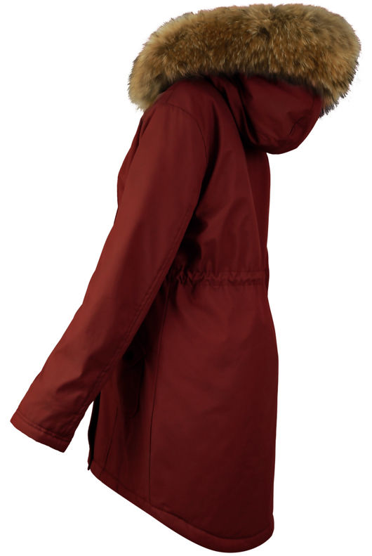 Burgundy Padded Lining Parka Coat