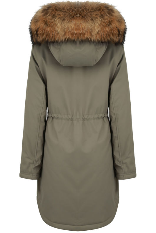 Khaki Padded Lining Parka Coat
