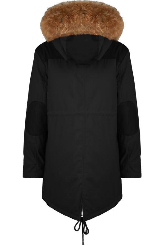 Black Padded Lining Parka Coat