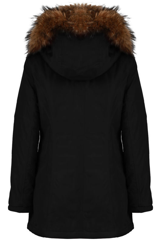 Golden Fur Hood Parka Khaki Coat 