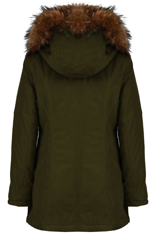Golden Fur Hood Parka Coat 