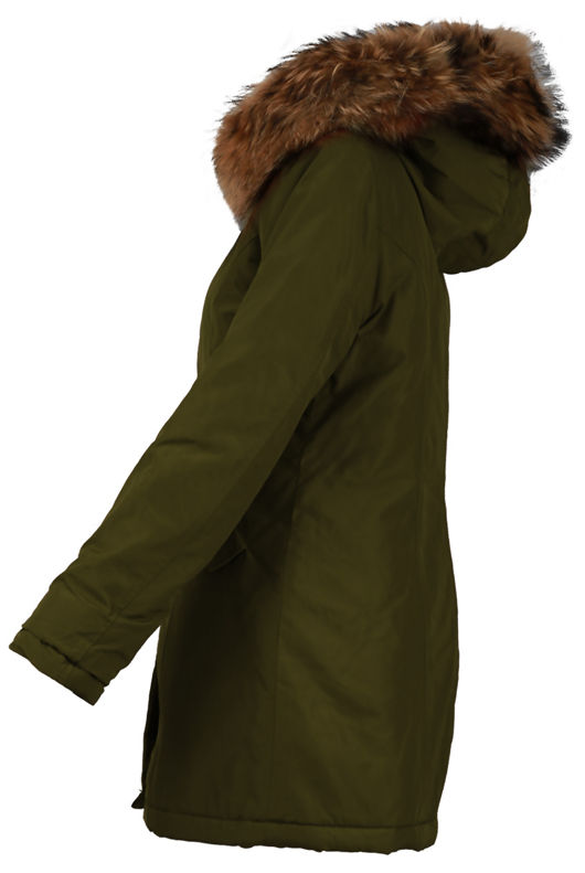 Golden Fur Hood Parka Coat 