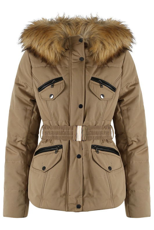 Natural Fur Hood Parka Jacket