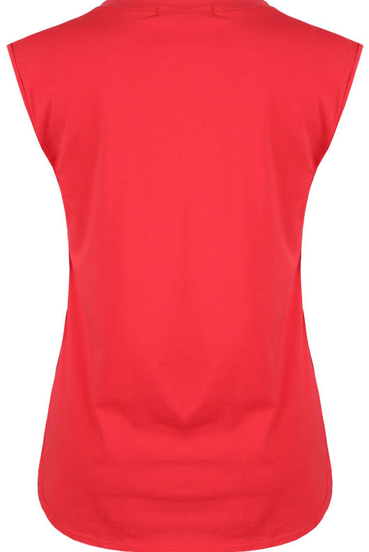 Red PARIS Gold Sequin Trim Slogan Tee