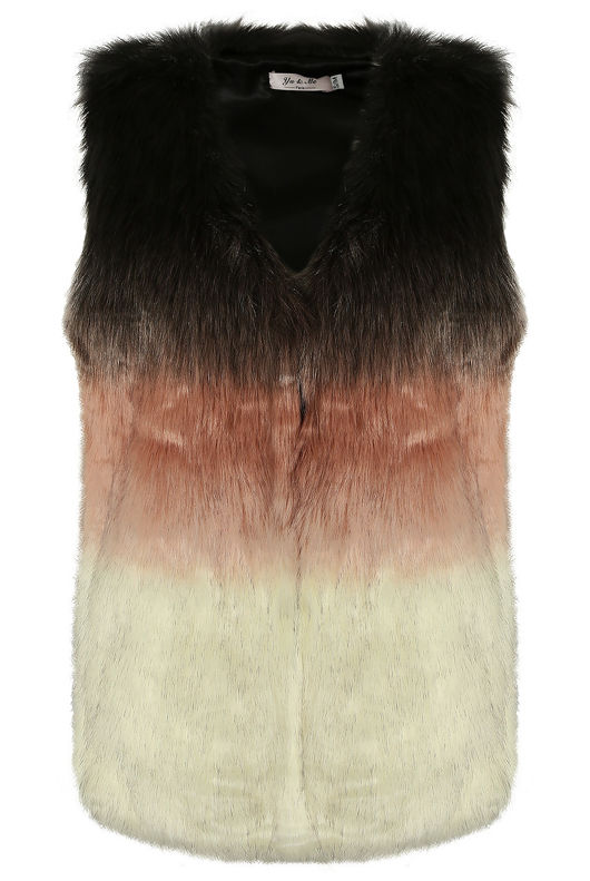 Multi Colours Faux Fur Gilet