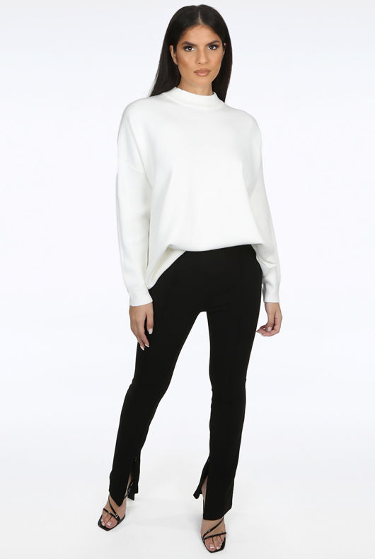 Elasticated Waist Zip Up Ankle Trouser
