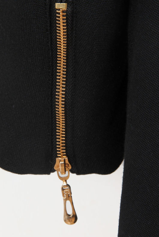 Black Cross Zip Long Coat
