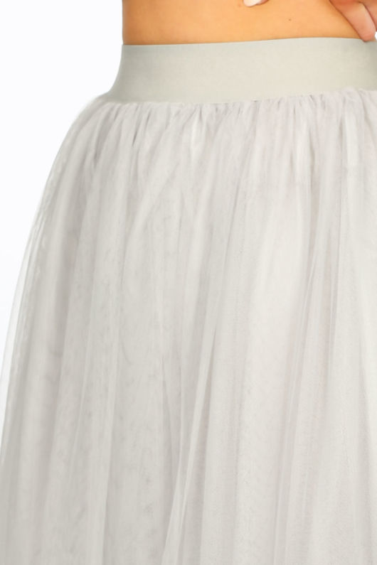 Midi Tulle Skirt In Grey