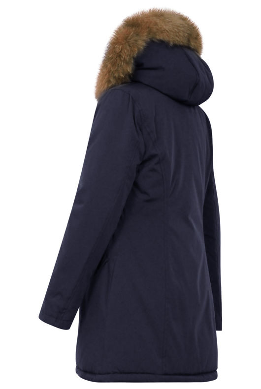 Fur Collar Parka Navy Coat