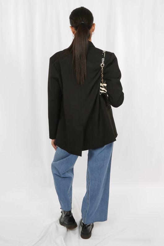 Black Oversized Dad Blazer