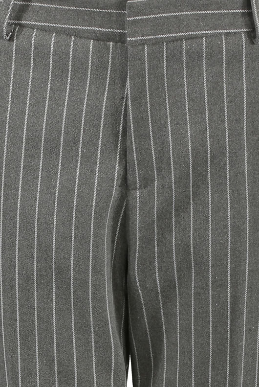 Grey Contrast Striped Tailored Trousers