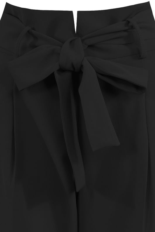 Black Tailored Paperbag Waist Trousers