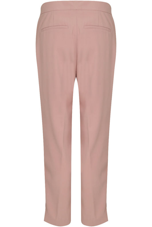 Slit Button Trim Ankle Tailored Rose Trousers