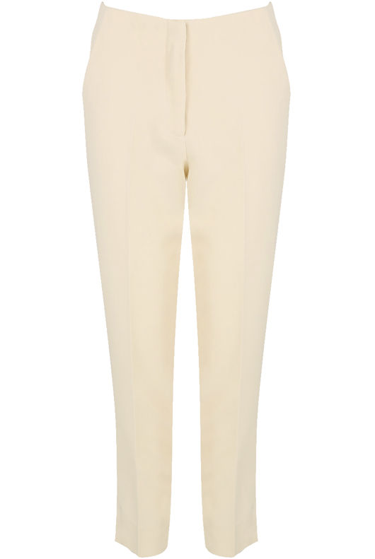 Beige Tailored Cropped Pants