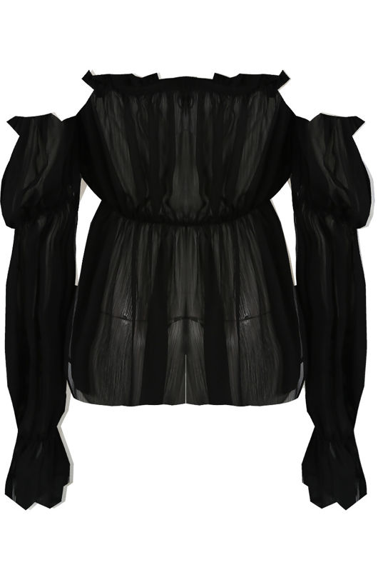 Black Bardot Empire Waist Top